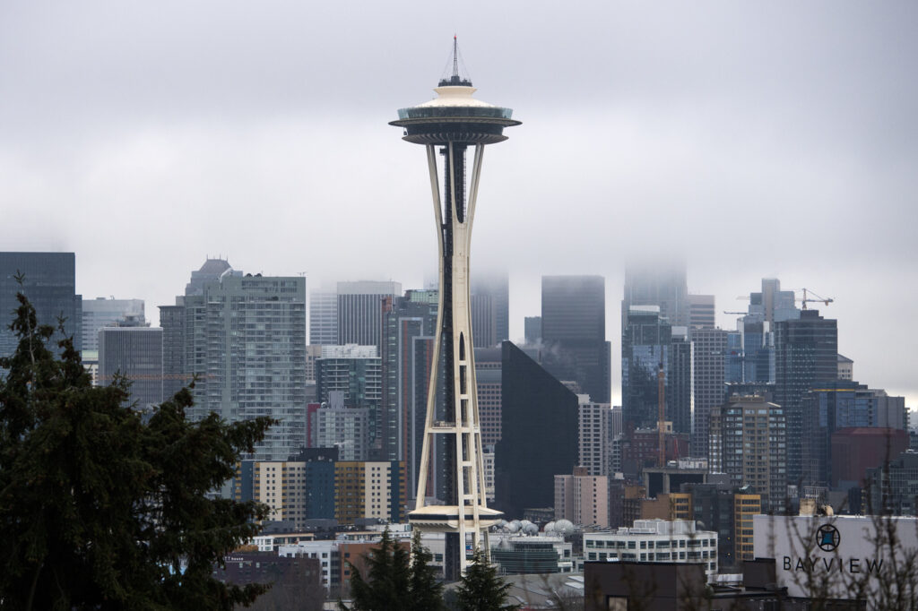 11/29/18 - SEATTLE, WA: A general view of the Space Needle in Seattle, WA on November 29, 2018.