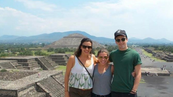 Erika Nothnagel, Megan Aspray, and Nate Kaup (all BSIB'16) at Teotihuacán in Mexico