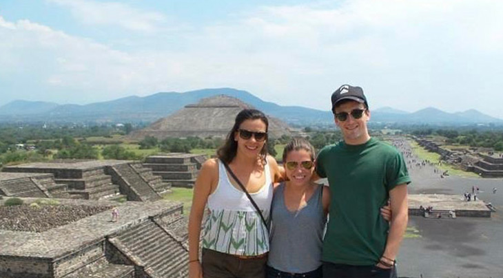 Erika Nothnagel, Megan Aspray, and Nate Kaup (all BSIB'16) at Teotihuacán in Mexico