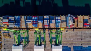 Cargo ship being loaded