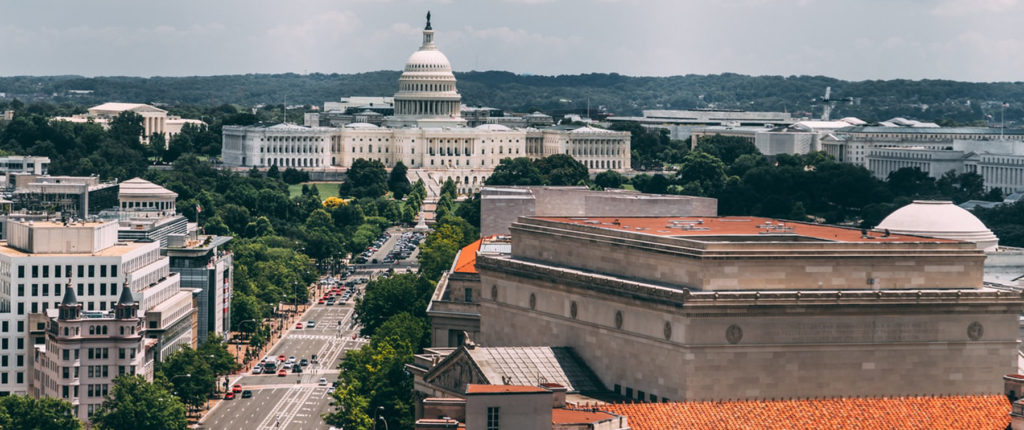 photograph of Washington DC from above