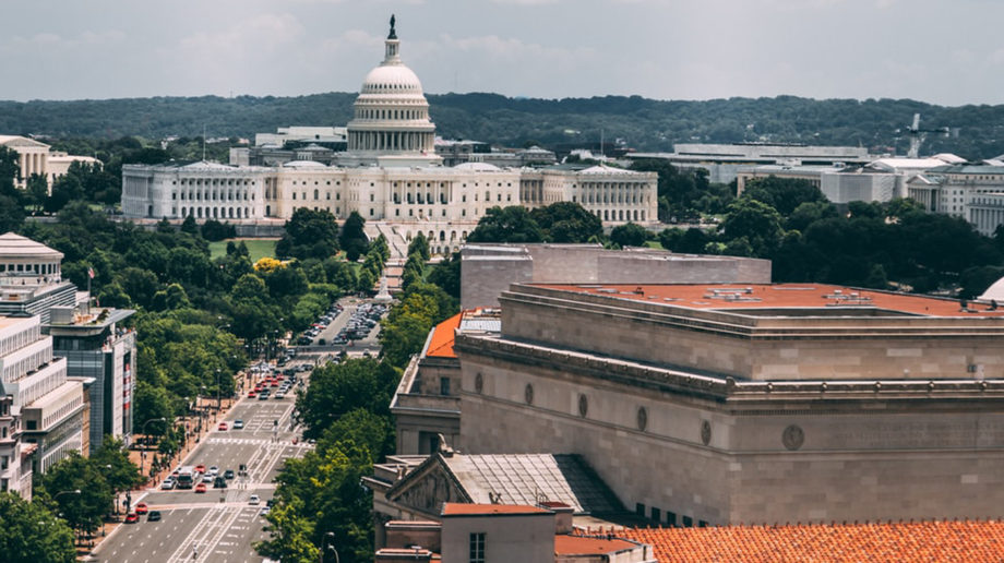 photograph of Washington DC from above