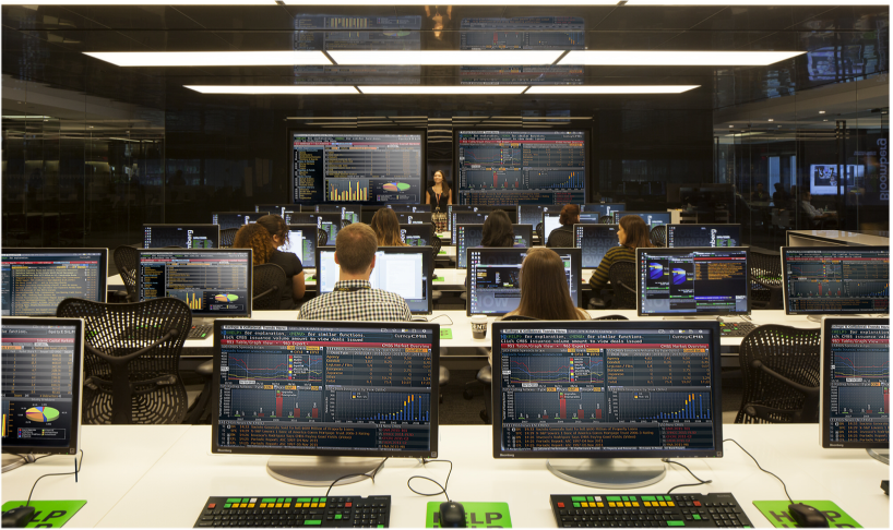 users sitting in the Bloomberg lab