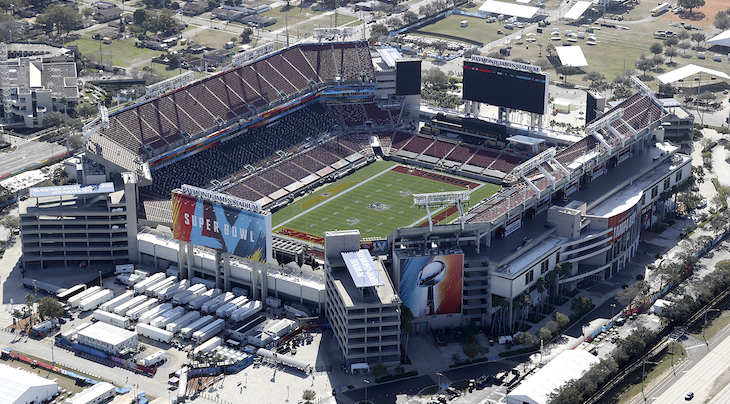 Aerial View of Super Bowl Stadium