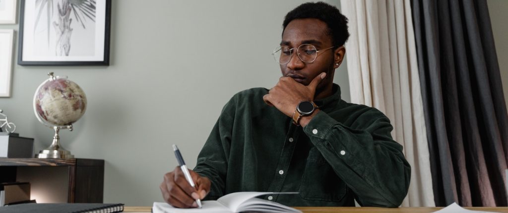 Man doing accounting