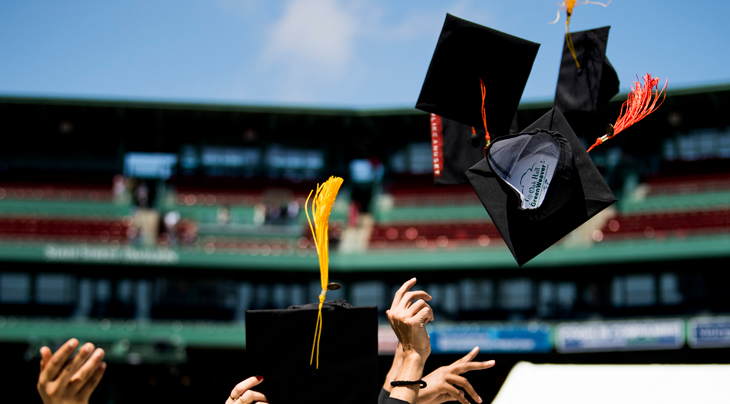 grad graduates at fenway park