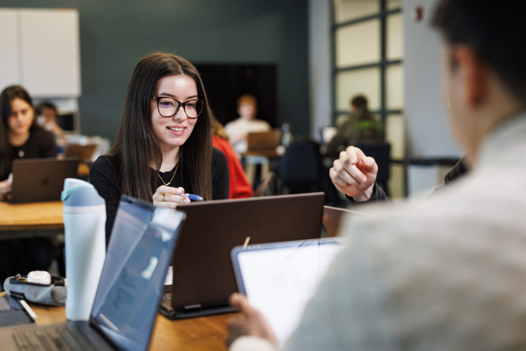 Students in graduate lounge
