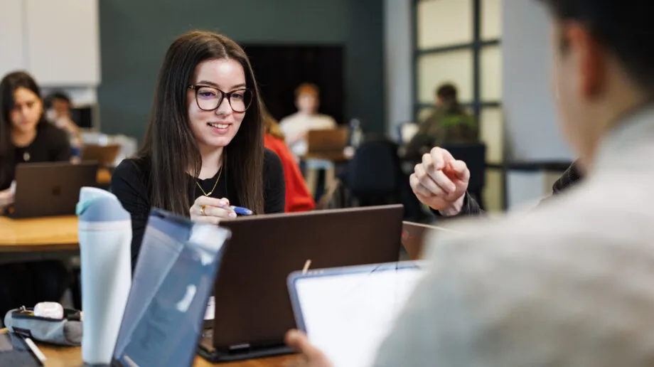 Students in graduate lounge