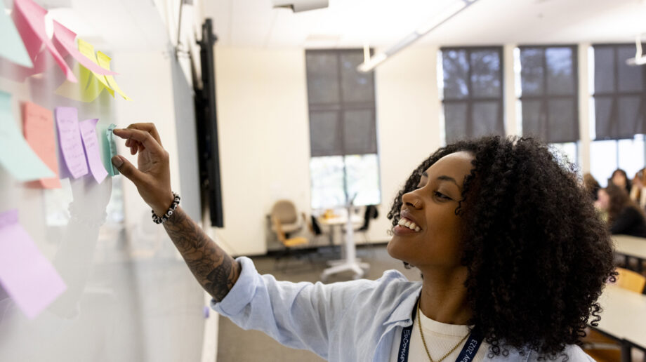 Student looking at whiteboard