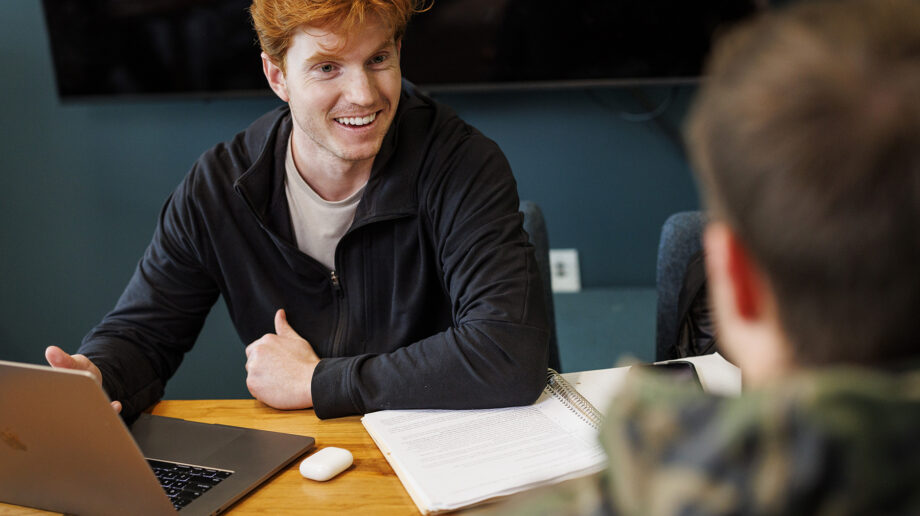 Two students talking