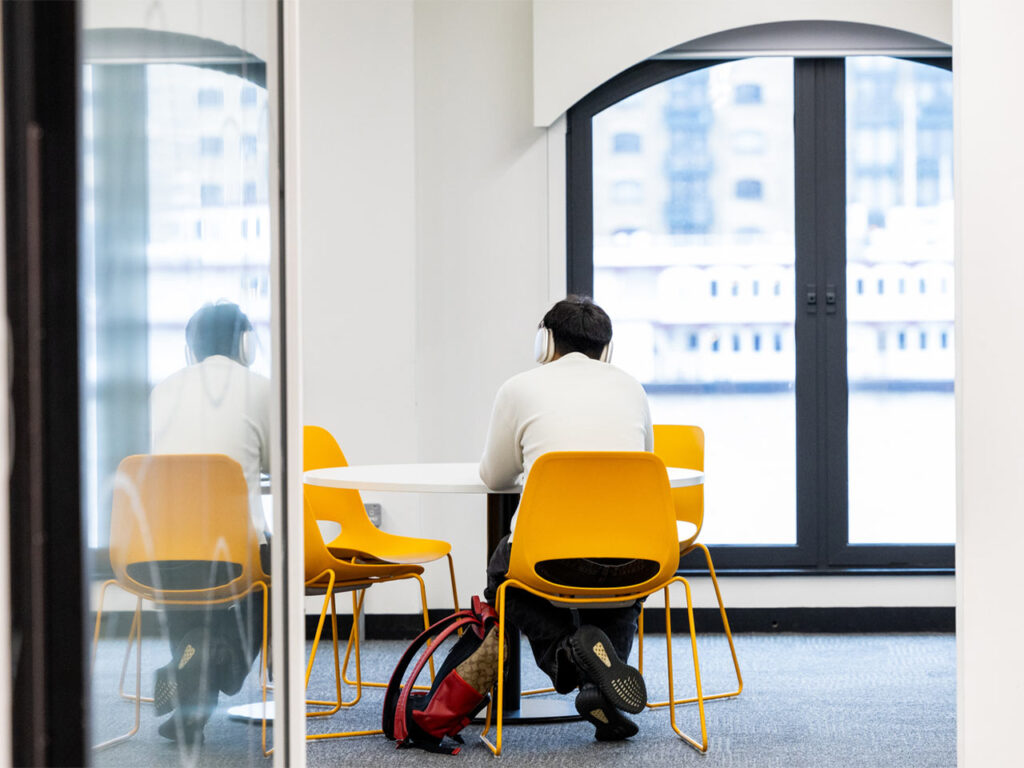 Student in chair