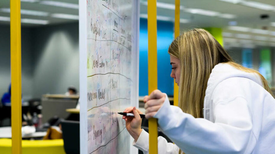 Student at whiteboard